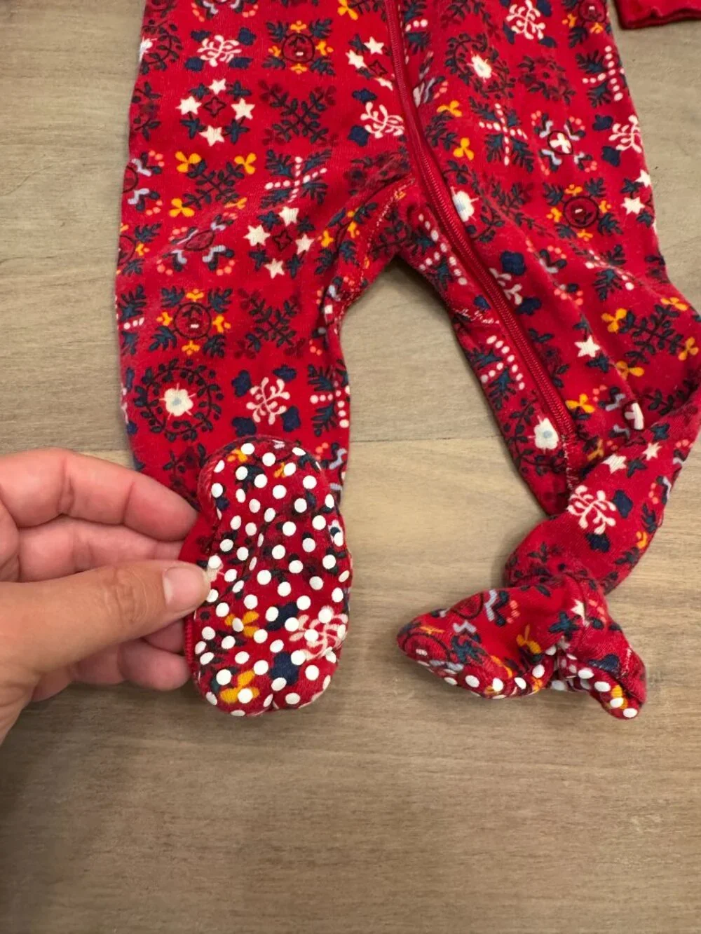 Hanna Andersson Red Fair Isle Zip Footed Sleeper 3-6M Holiday